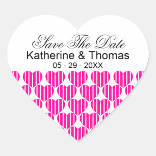 Fuchsia Striped Hearts Salva A Los Pegatinas De Fe