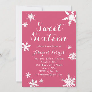 Fuchsia Winter Sweet Dieciséis Invitaciones