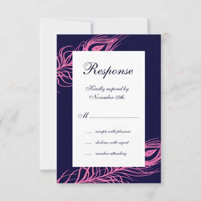 Fuchsia y Feathers RSVP (Anverso)