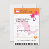 Fuchsia y Naranja Palm Tree México RSVP