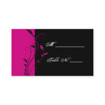 Fuchsia y tarjetas de plaza Boda floral negro