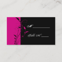 Fuchsia y tarjetas de plaza Boda floral negro