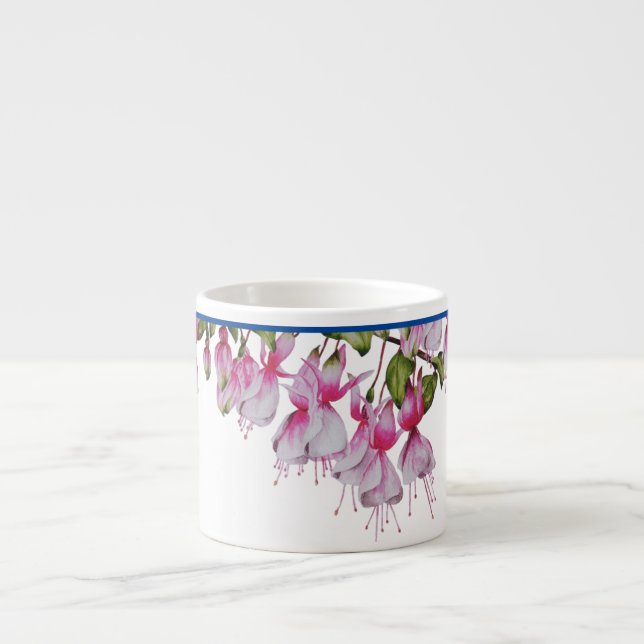 'Fuchsias festivas' sobre una taza de espresso (Frente)