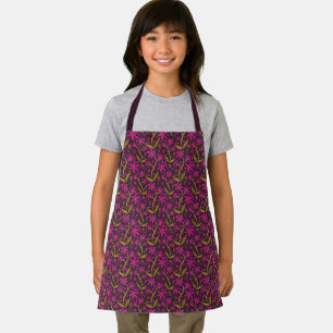 Fucsia   Delantal para niños con margaritas de acu