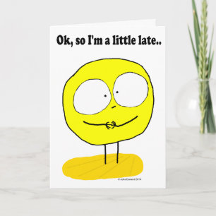 Fudsy hace frente, "tardío", tarjeta de