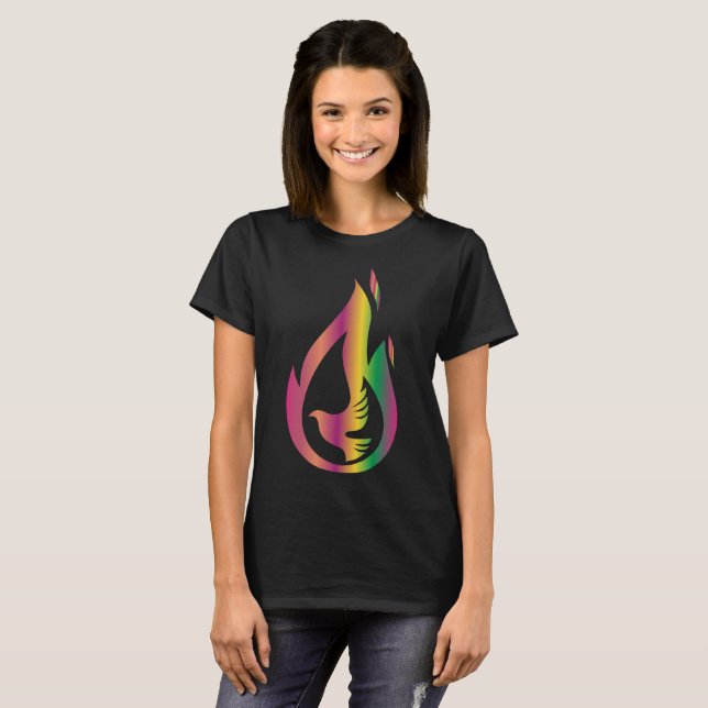 Fuego de Espíritu Santo - Camiseta cristiana MGY (Anverso completo)
