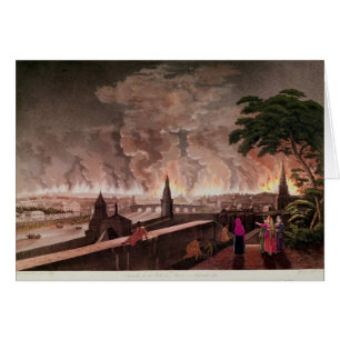 Fuego en Moscú, septiembre de 1812. grabado cerca