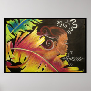 Fuego - Impresión de arte negro