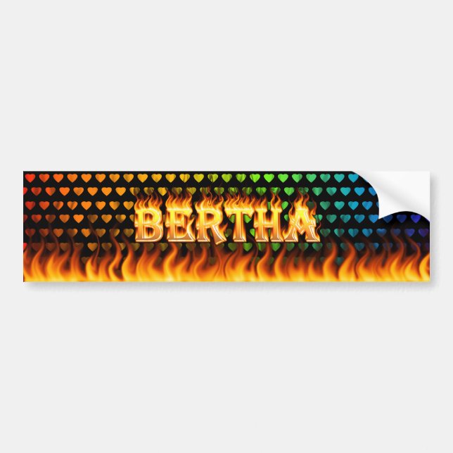 Fuego real de Bertha y diseño de la pegatina para (Frente)
