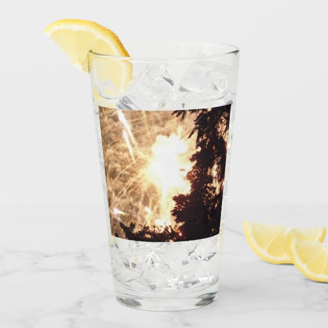 Fuegos artificiales 15 Tumbler de vidrio Collins (Anverso (hielo))