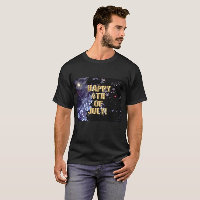 Fuegos artificiales 1 4 de julio hombres camisa ne (Anverso completo)