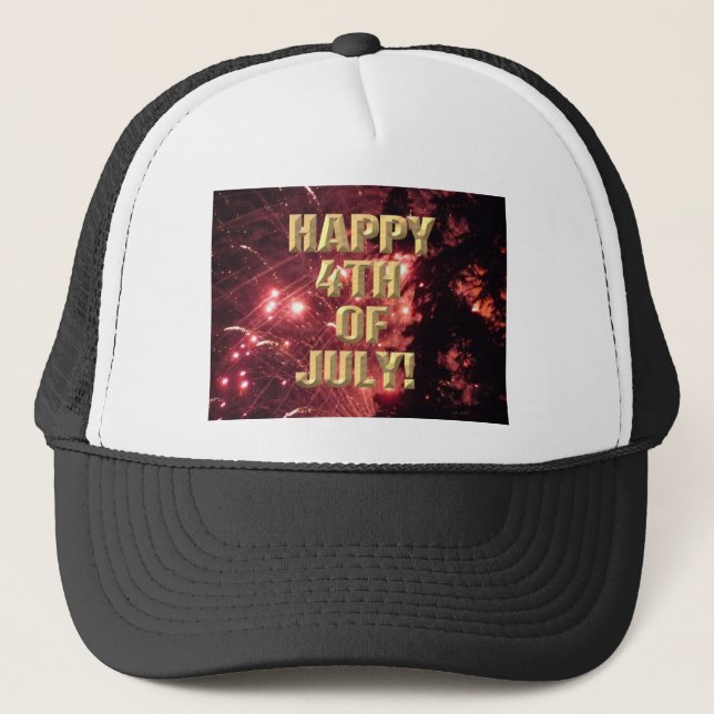 Fuegos artificiales 3 4 de julio sombrero camioner (Anverso)