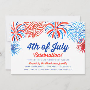 Fuegos artificiales 4 de julio de invitación