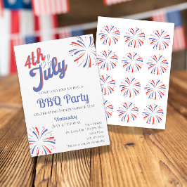 Fuegos artificiales 4 de julio Invitación de la BB