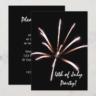 Fuegos artificiales 4 de julio Invitación de la fi
