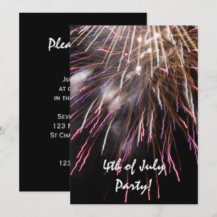 Fuegos artificiales 4 de julio Invitación de la fi