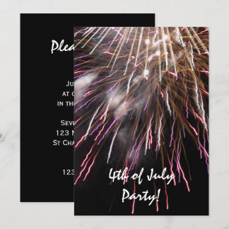 Fuegos artificiales 4 de julio Invitación de la fi