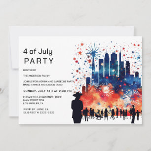 Fuegos artificiales 4 de julio Invitaciones