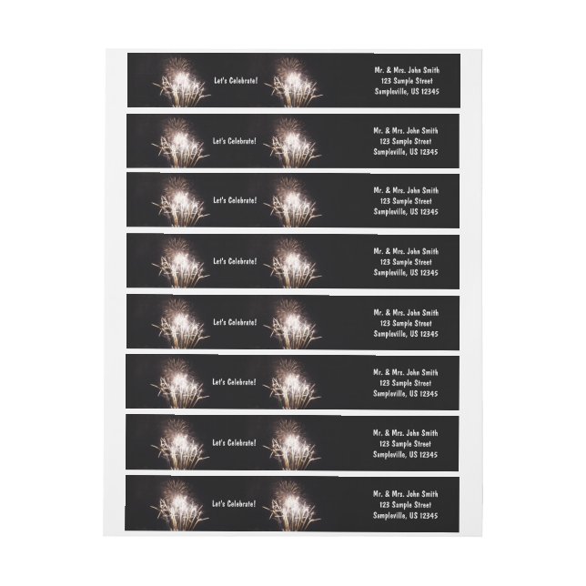 Fuegos artificiales blancos y dorados en celebraci (hoja)