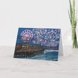 Fuegos artificiales en las tarjetas del paseo marí