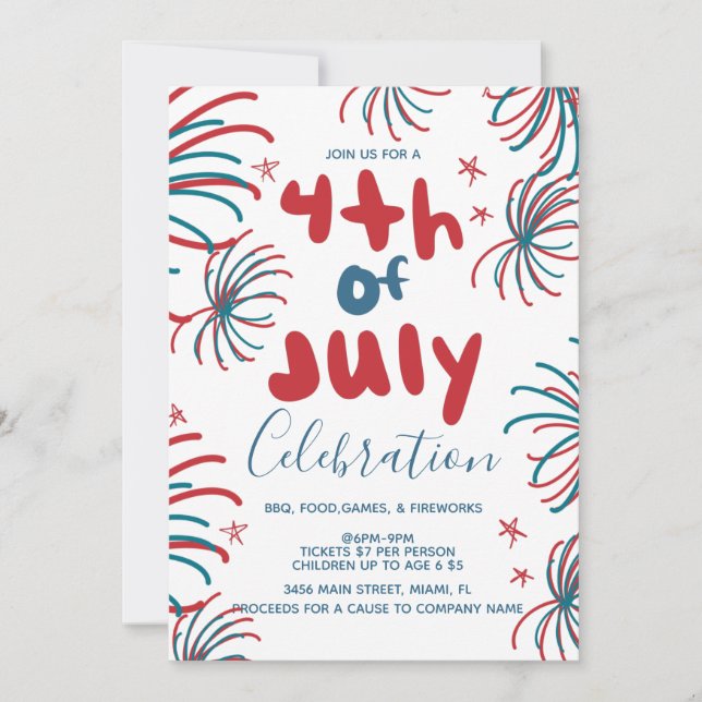 Fuegos artificiales Invitación a la parrillada del (Anverso)