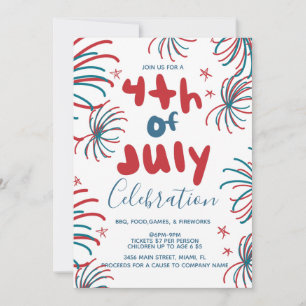 Fuegos artificiales Invitación a la parrillada del