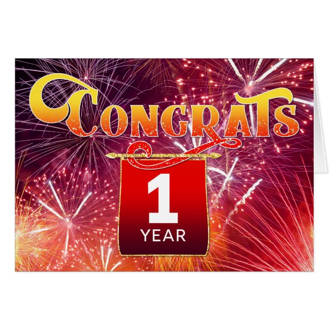 Fuegos artificiales para la celebración del 1 año  (Anverso (Horizontal))