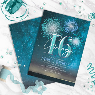 Fuegos Artificiales Sweet 16 Azul Teal ID984