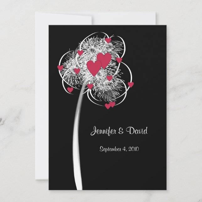 Fuegos artificiales y invitación a casamiento en á (Anverso)