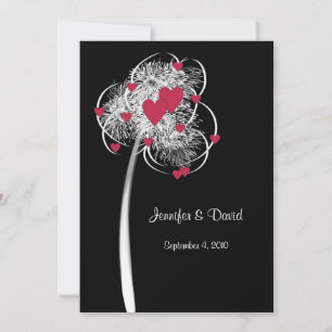 Fuegos artificiales y invitación a casamiento en á