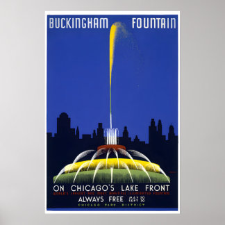 Fuente Buckingham - Póster de viaje de Chicago