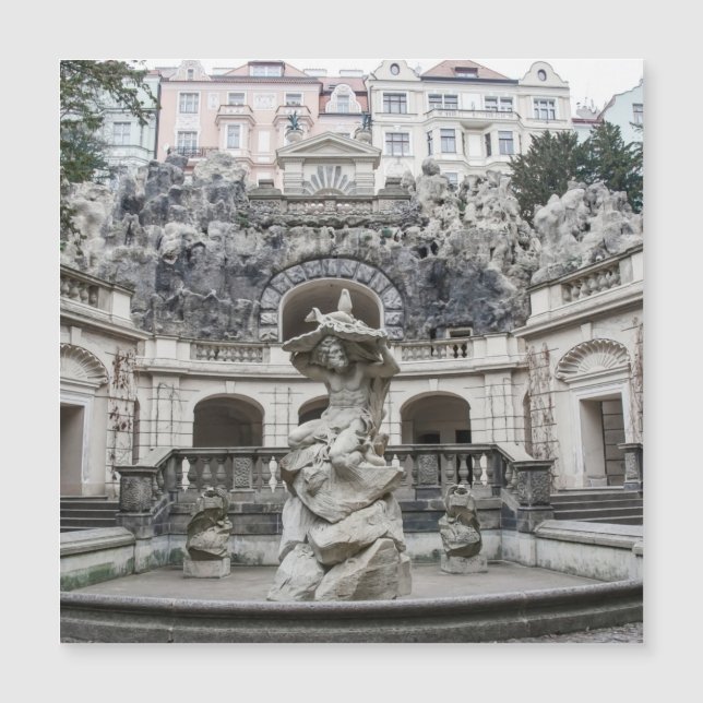 Fuente con estatua de Neptuno en Praga (Anverso)