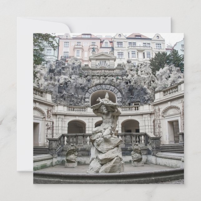 Fuente con estatua de Neptuno en Praga (Anverso)