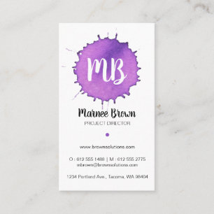 Fuente de color morado de agua - Tarjeta de visita