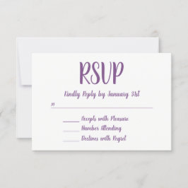Fuente de letra manuscrita hecha a mano RSVP púrpu