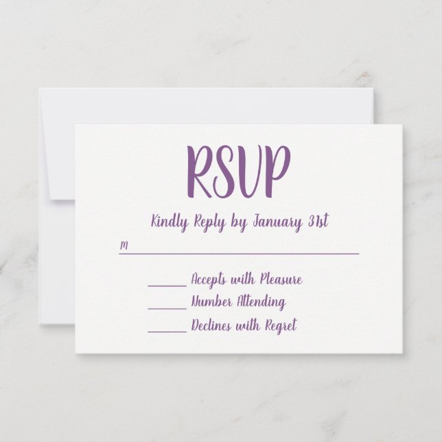 Fuente de letra manuscrita hecha a mano RSVP púrpu (Anverso)