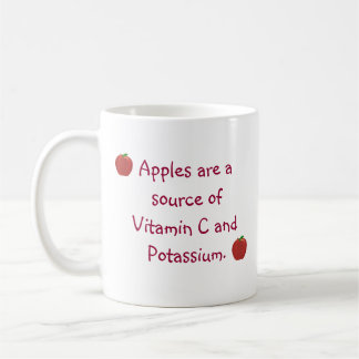 Fuente de manzanas de vitamina C, tazas de potasio