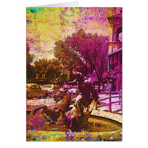 Fuente de Neptuno Vintage Colorful Grunge