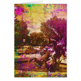 Fuente de Neptuno Vintage Colorful Grunge