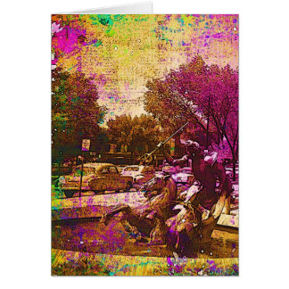 Fuente de Neptuno Vintage Colorful Grunge
