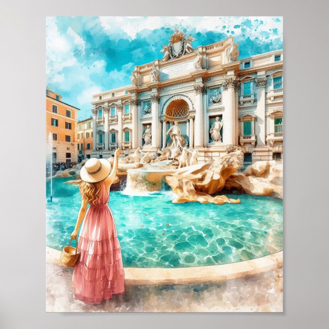 Fuente de Trevi Arte acuático de Italia (Frente)
