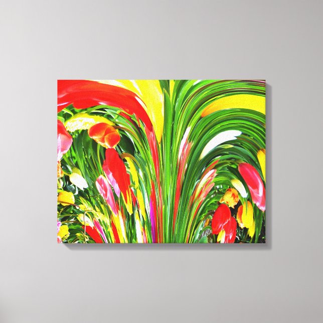 Fuente de tulipanes de arte floral (Anverso)