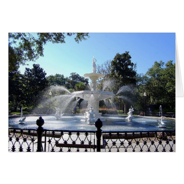 Fuente del Forsyth Park, Savannah, Georgia, tarjet (Anverso (Horizontal))