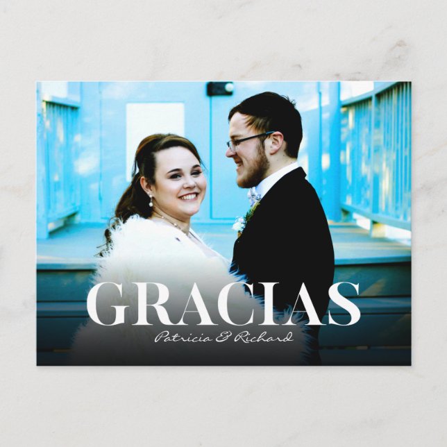 Fuente moderna gracias tarjeta de agradecimiento d (Anverso)