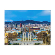 Fuente Montjuic, postal de Barcelona