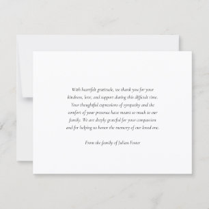 Fuente Serif Simple Agradecimiento Funeral