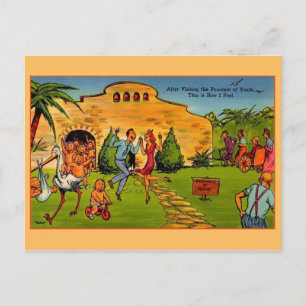 Fuente Vintage De Postales De Viajes Juveniles