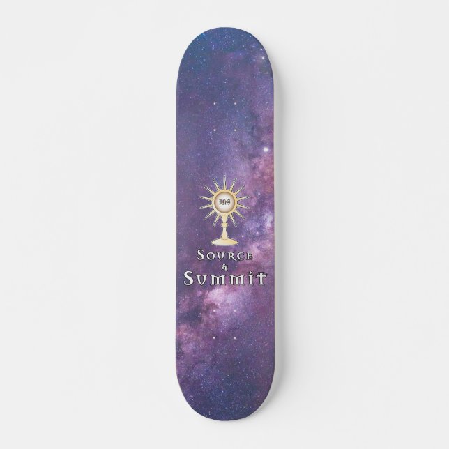 Fuente y Cumbre: Holy Eucharist Skateboard (Anverso )