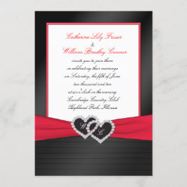 Fuentes satinadas de Black FAUX, invitación en mon