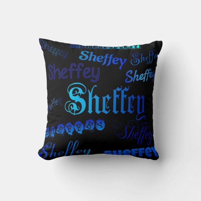 Fuentes Sheffey - Azul sobre almohada de lanzamien (Anverso)